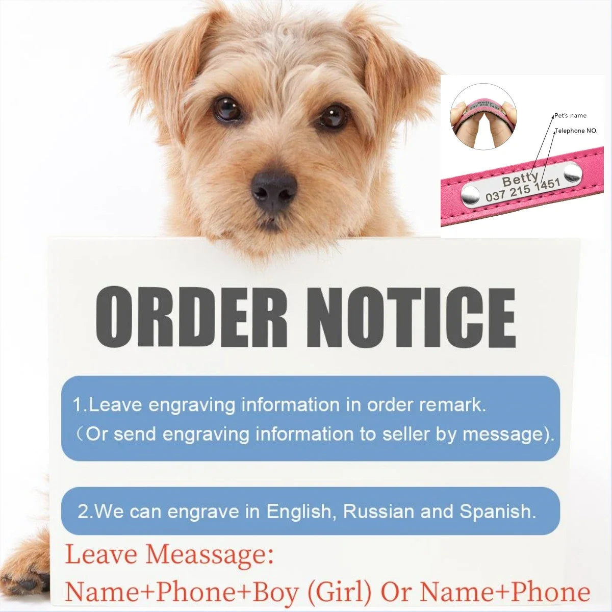 Personalized Customized Leather ID Nameplate Dog Collar Soft Padded Dogs Collars Free Engraving Name for Small Medium Large Dogs Beauty World Shop
