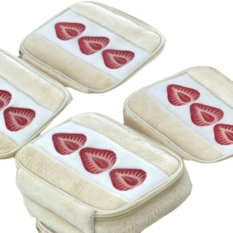Cute Embroidered Strawberry Pencil Case Portable Stationery Pen Box Multi Functional Large Capacity Makeup Bag Storage Bag Beauty World Shop