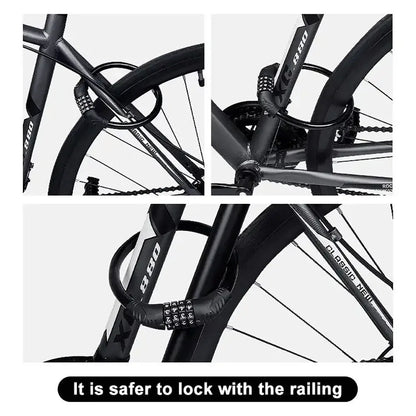 4 Digital Code Anti-Theft Bicycle Cable Lock Stainless Steel Security Locks Portable Combination Code Padlock Beauty World Shop