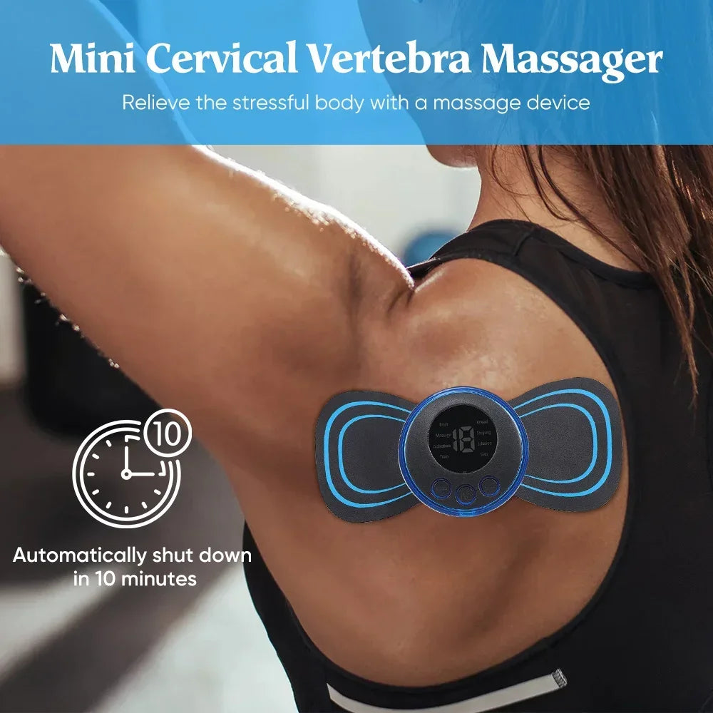 EMS Electric Neck Massager Muscle Massage Stimulator Low Frequency Instrument Back Cervical Calf Patches Joints Relief Body Beauty World Shop