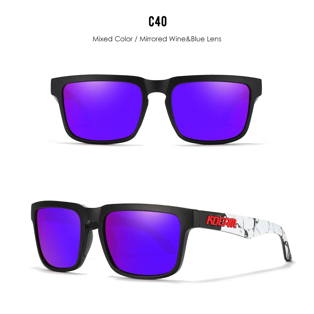 KDEAM Men's Polarized Sunglasses Square Casual Outdoors Sun Glasses Women Unisex Sunglass For Couple With Zipper Case Beauty World Shop