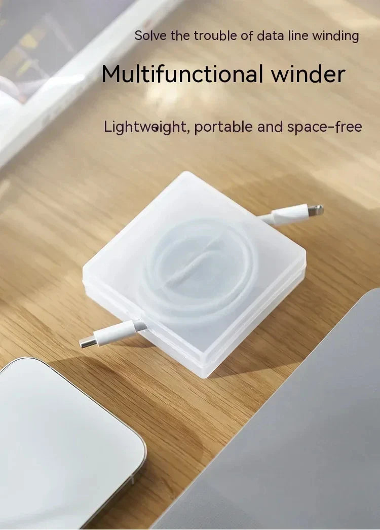 Portable Transparent Cable Organizer Cord Management Usb Cable Winder Retractable Phone Holder Charger Wire Storage Protector Beauty Trend Shop