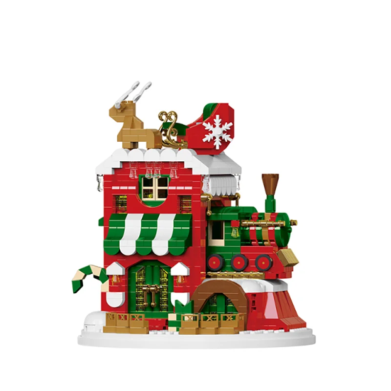 Christmas Building Block Santa Claus Snowman Elk Tree Micro Brick Puzzle Assembly Model Home Decoration Xmas Party Gift Kid Toy Beauty World Shop