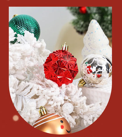 Christmas decoration: 42 exquisite painted Christmas balls in magenta, green, and gold, Christmas tree pendant set Beauty World Shop