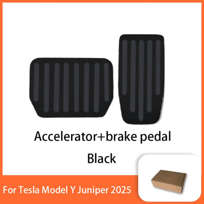 For Tesla Model Y Juniper 2025 2026 Upgrade Foot Pedal Pads Non-slip Accelerator Brake Rest Performance Aluminum Mat Accessories Beauty World Shop