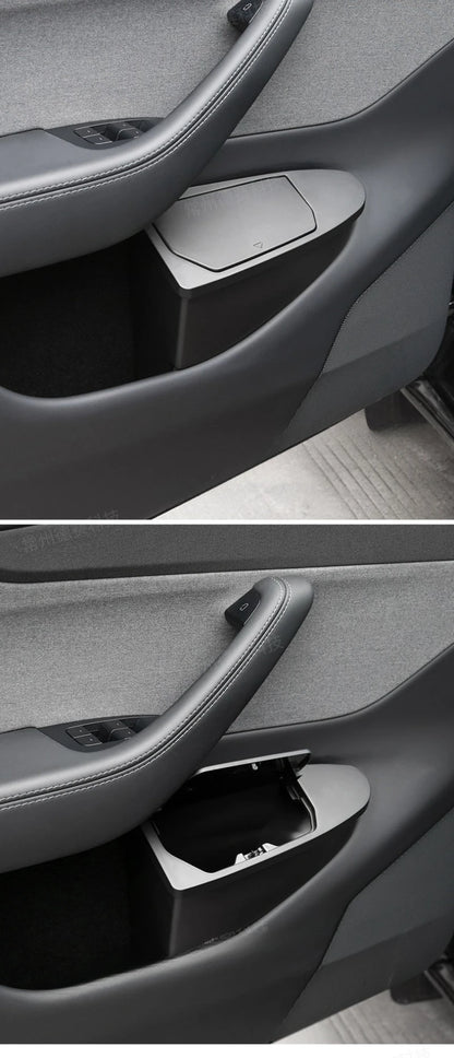 Front Door Storage Trash Can for Tesla Model Y Juniper 2025 Car Door Storage Box Multi Functional Storage Box Car Accessories Beauty World Shop