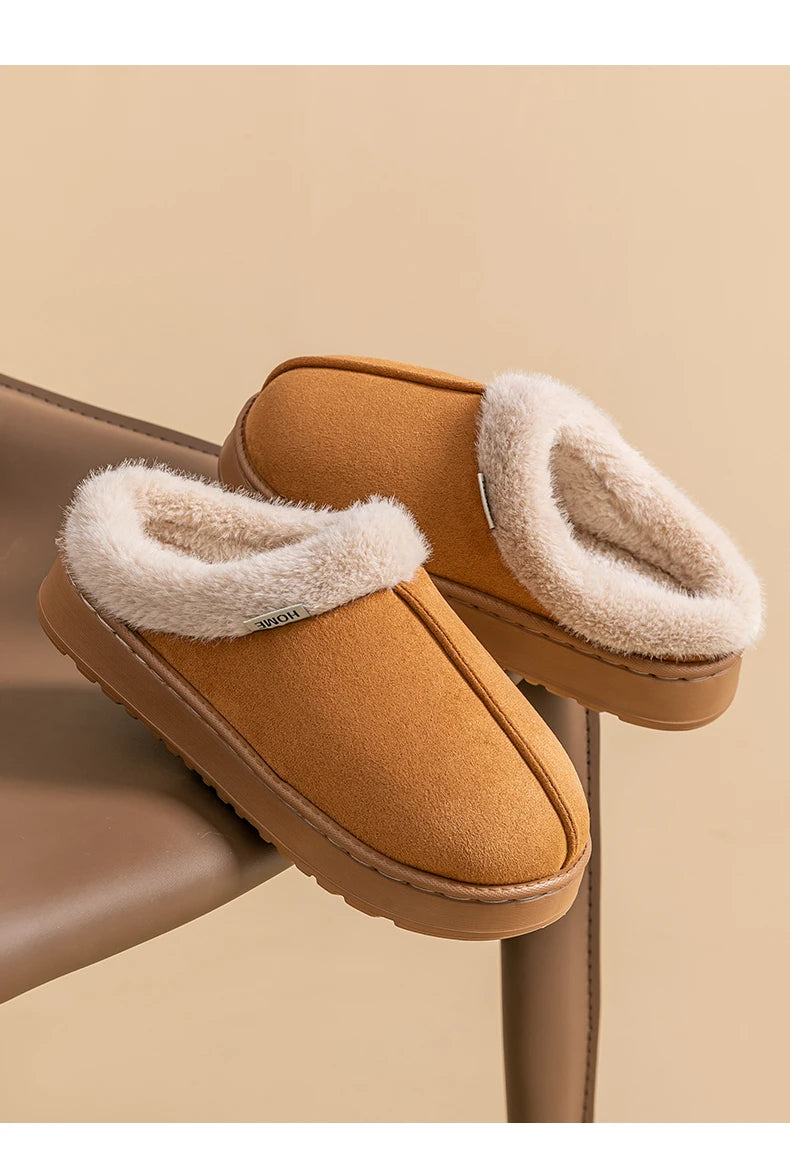 Fashion Women Fluffy Slippers for Autumn and Winter Indoor EVA Thick Sole Anti-Slip and Warm Unisex Slippers for Winter Beauty World Shop
