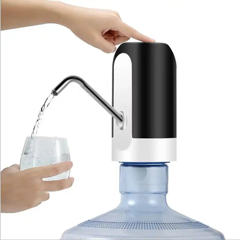 1pcWhite/Black Water Bottle Pump USB Charging Auto Switch Drinking Dispenser Charging One Click Auto Switch Drink Pump Dispenser Beauty World Shop