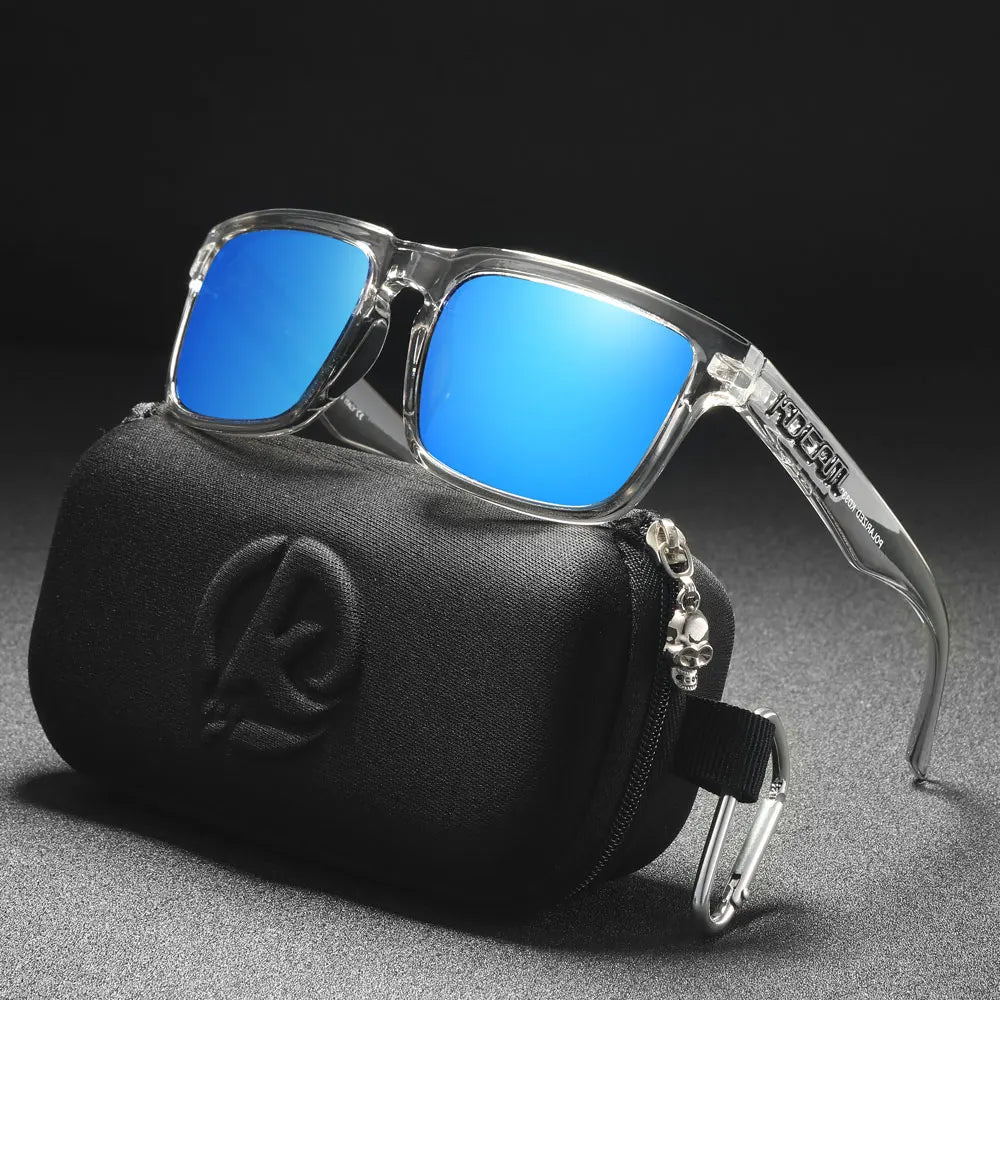 KDEAM Men's Polarized Sunglasses Square Casual Outdoors Sun Glasses Women Unisex Sunglass For Couple With Zipper Case Beauty World Shop