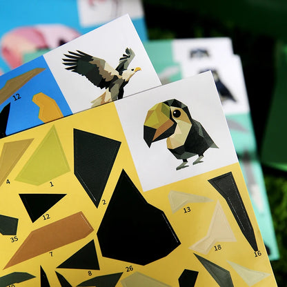 Mr Paper 12pcs/bag Sticker Book Students' Handmade 3D Geometric Collage DIY Stickers Early Educational Stickers For Journal Beauty World Shop