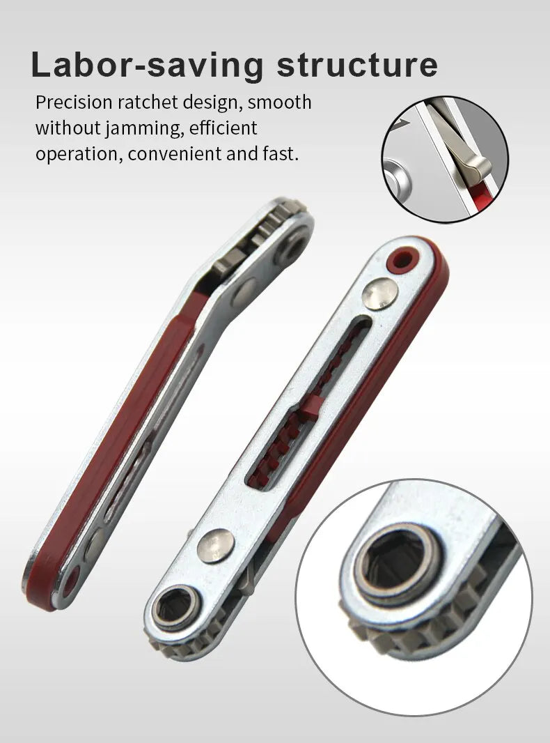 Multifunctional Bidirectional Forward and Reverse Ratchet Screwdriver Elbow Flat Head Wrench Cross Screwdriver Slotted Tool Beauty World Shop