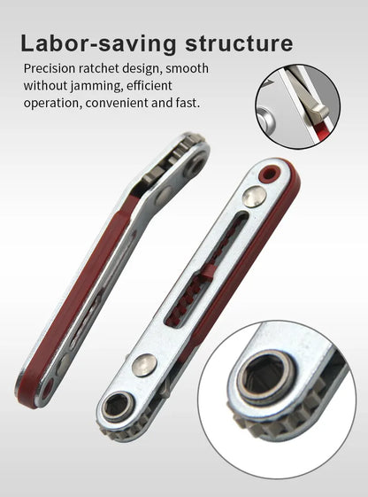 Multifunctional Bidirectional Forward and Reverse Ratchet Screwdriver Elbow Flat Head Wrench Cross Screwdriver Slotted Tool Beauty World Shop