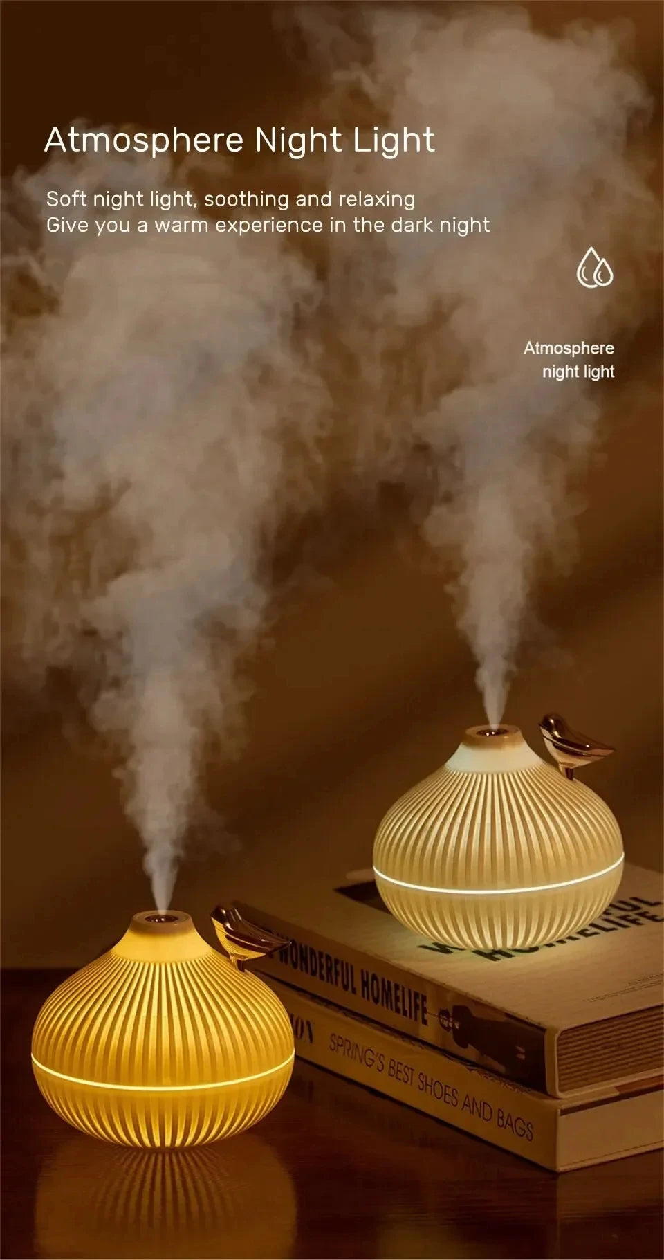 Humidifier Scented  Creative Onion Shape Can Do Night Light Quiet Sleep Desktop Office Air Conditioning Room Water Supply USB ﻿ Beauty World Shop