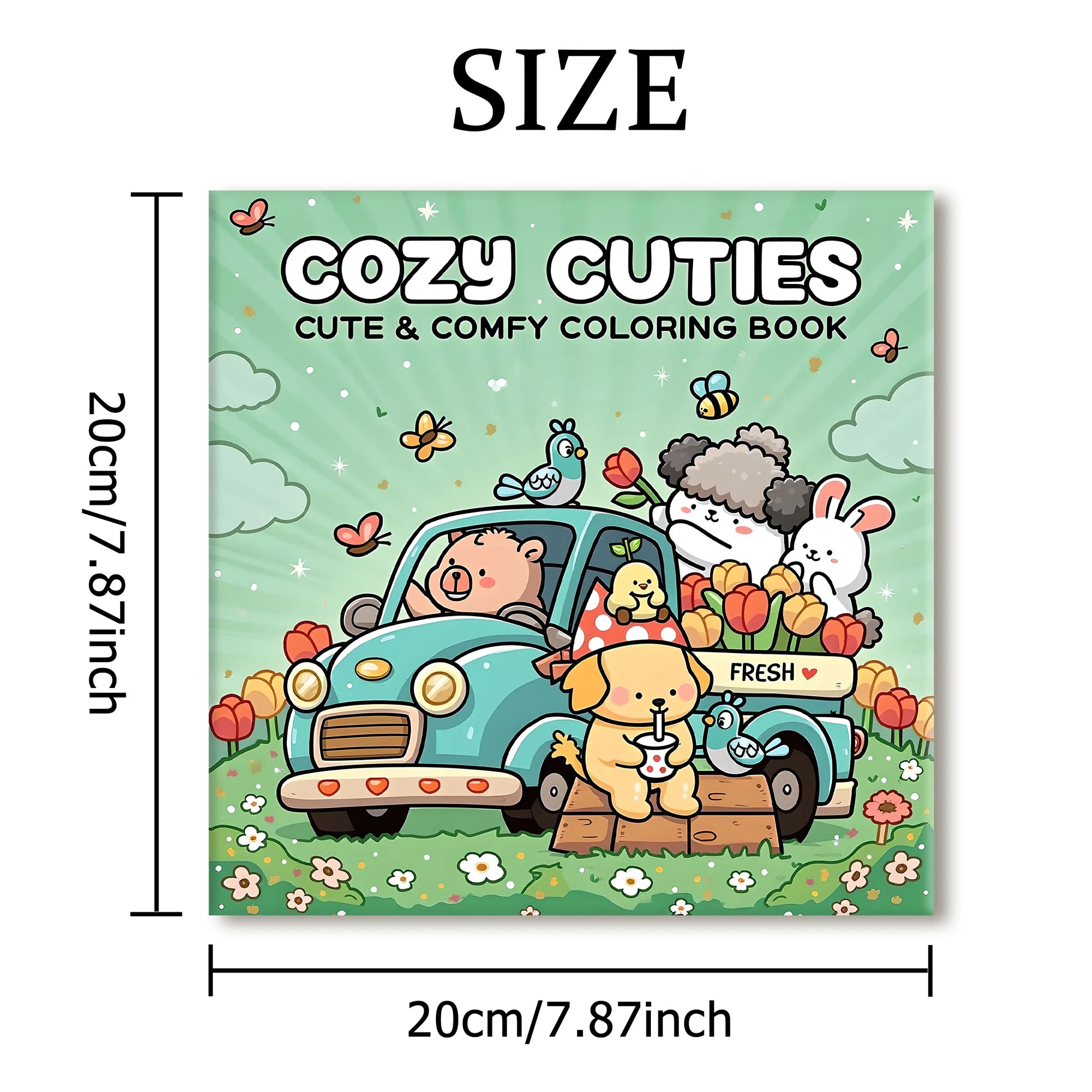 COZY CUTIES Bold-easy Patterns Coloring Book for Adults Cute Drawing Book Perfect Gift for Party and Birthday Beauty World Shop