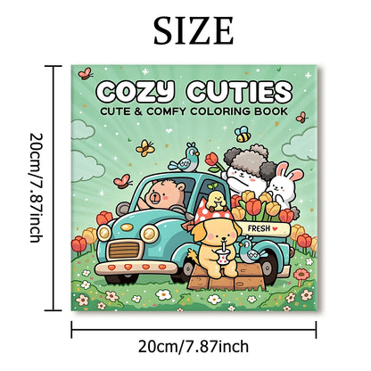 COZY CUTIES Bold-easy Patterns Coloring Book for Adults Cute Drawing Book Perfect Gift for Party and Birthday Beauty World Shop