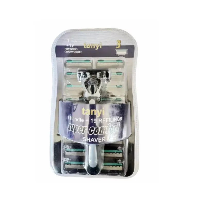 Shaver Brand New Design Men Razor Shaving Three Layer Shaver Reusable Razor Imported Blade Multi Tool Head Replace Beauty Fashion
