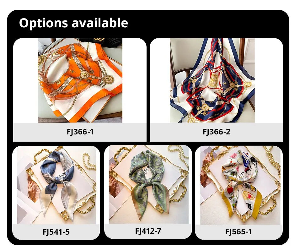 70cm Silk Feeling Square Scarf Women Satin Bandana Print Scarves Head Band Fashion Lady Hair Shawl Wrap Female Neckerchief Hijab Beauty World Shop