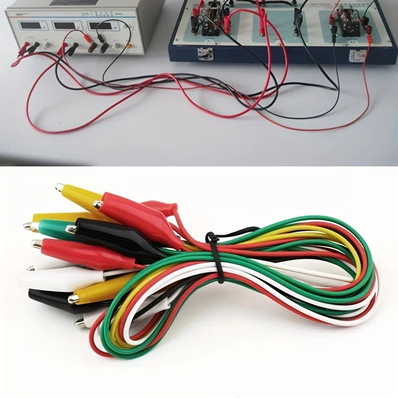 1Set / 10PCS Alligator Clips Electrical DIY Test Leads Alligator Double-ended Crocodile Clips Roach Clip Test Jumper Wire 46CM Beauty World Shop