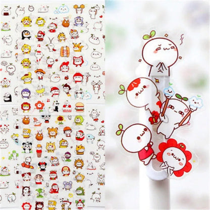 6Pcs/Lot Waterproof Cartoon Transparent Pvc Stickers DIY Hand Account Diary Decorative Stickers Kawaii Phone Cup Stickers Beauty World Shop