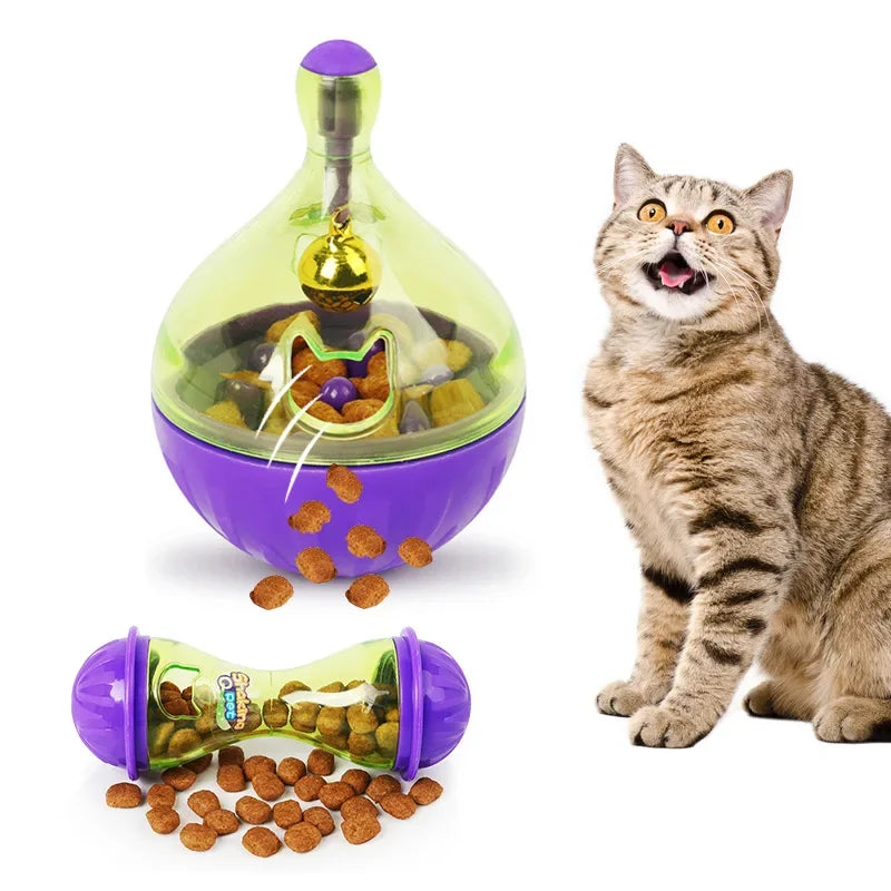 Pet Cat Fun Bowl Feeding Toys Dog Tumbler Feeder Puppy Kitten Shaking Leakage Food Ball Container Exercise Training Leakage Toys Beauty World Shop