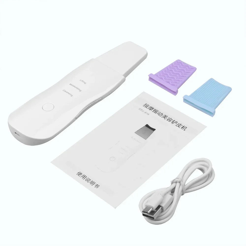 Deep Vibrate Skin Scrubber Facial Cleaner Shovel Spatula Not Ultrasonic Face ScrubberPeeling Blackhead Remover Facial Ma ssager Beauty World Shop