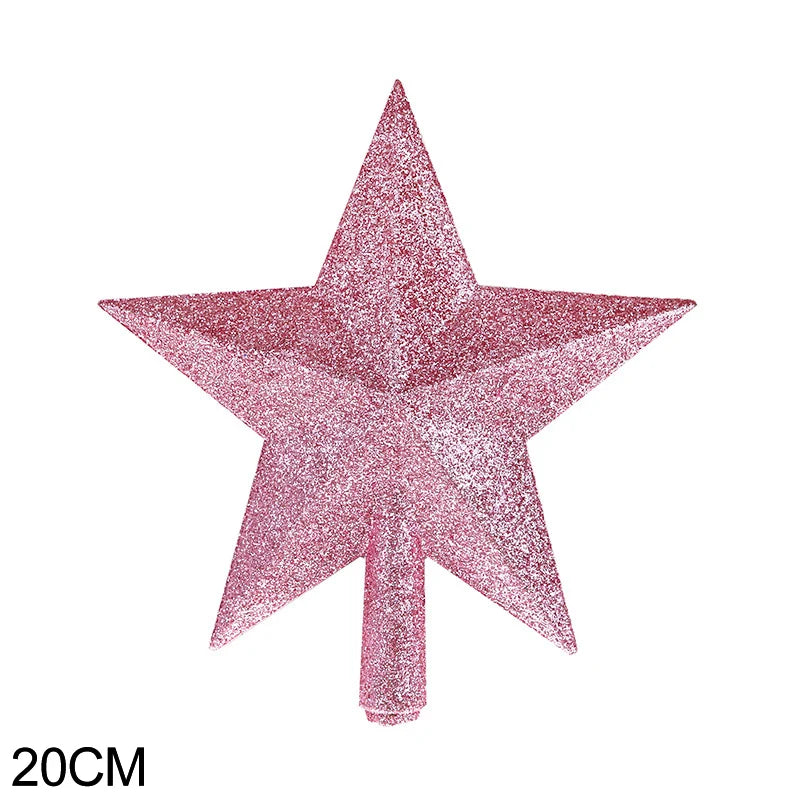 15/20cm Christmas Tree Top Star Merry Christmas Decorations for Home Shiny Gold Powder Five-pointed Star New Year's Ornament Beauty World Shop