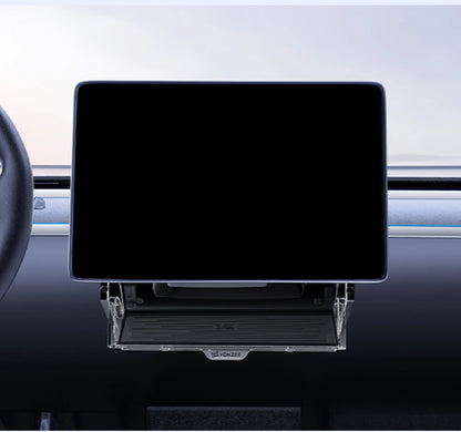 YZ For New Tesla Highland Model 3 Y Juniper Tray Magnetic Under Screen Fold Storage Box ETC Screen Storage Box Accessories Beauty World Shop