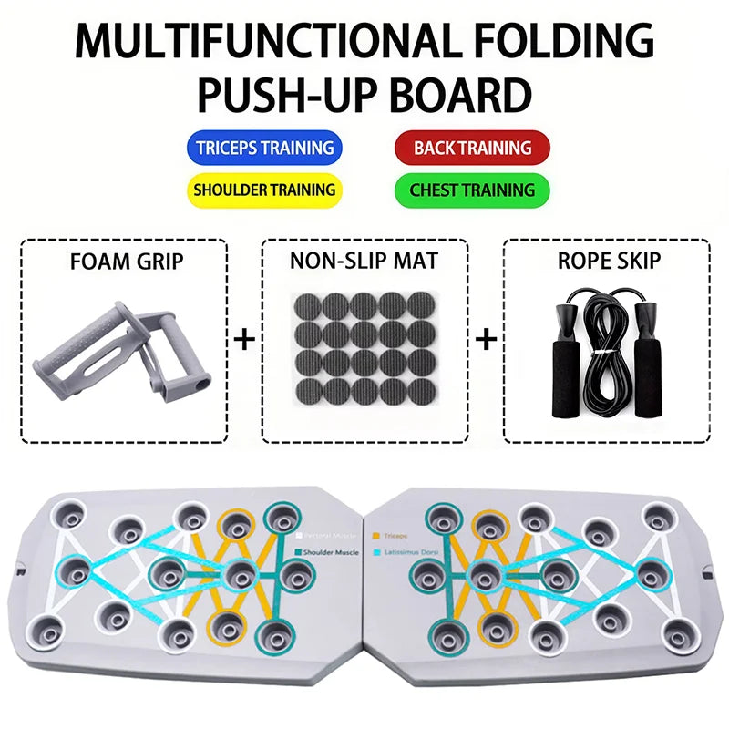Push-up Board Set Portable Multifunctional Push-up Bar Foldable Fitness Equipment For Chest Abdomen Arms/Back Training Beauty World Shop