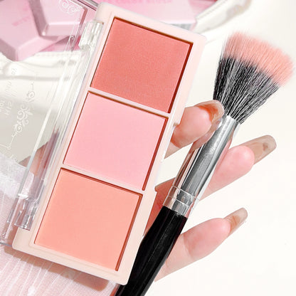 HISYI three-color blush natural color rendering delicate non-flying powder matte rouge holding makeup clear vitality girl blush Beauty World Shop