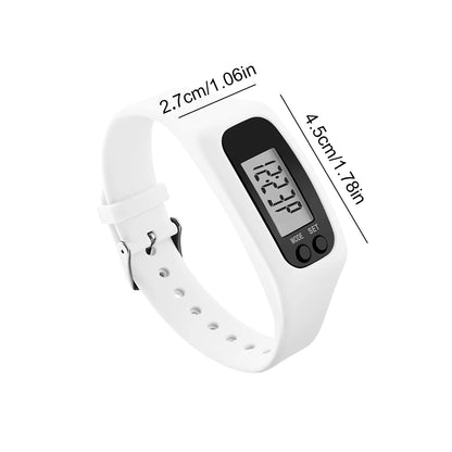 LED Pedometer Bracelet Walking Running Pedometer 12/24H Time Display Silicone Step Tracker Fitness Watch for Outdoor Sports Beauty World Shop