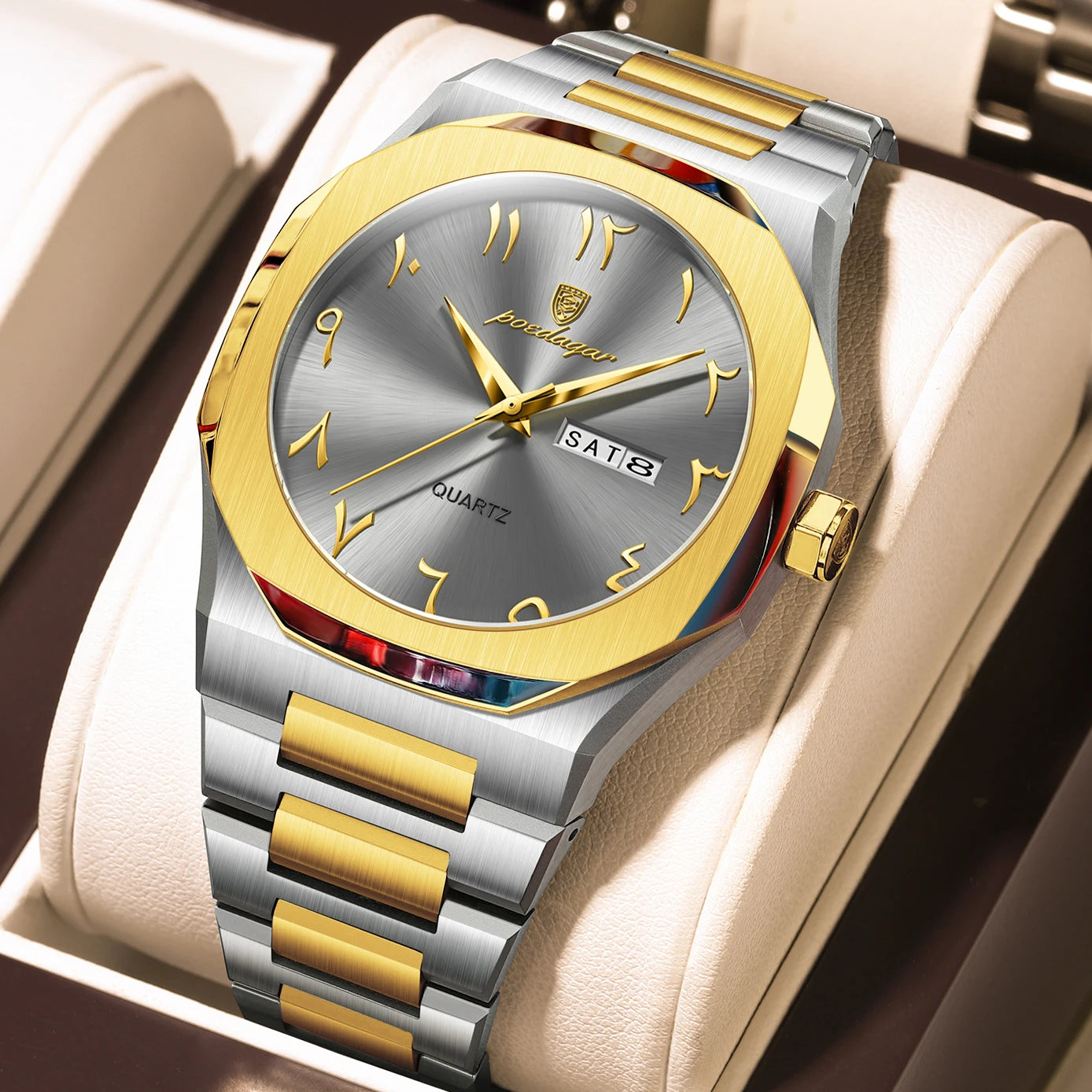 POEDAGAR Original Luxury Men's Watch Waterproof Week Date Fashion Men Wristwatch Quartz Stainless Steel Man Watches Reloj Hombre Beauty World Shop
