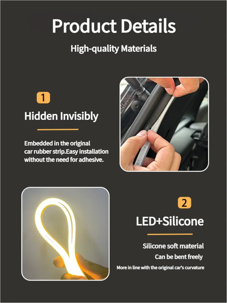 Car Trunk Led Light Strip Waterproof PVC Flexible Ambient Light Strip Automatic On/Off Hidden Installation Universal for Suv/Mpv Beauty World Shop
