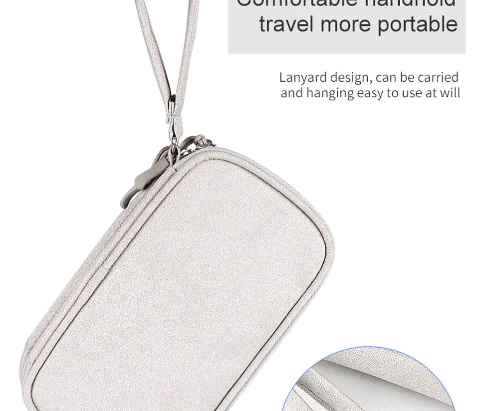 Data Cable Storage Bag Waterproof Portable Carry Case  Storage Bag Travel Organizer Bag for Cable Cord USB Charger Beauty World Shop