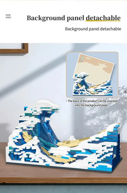 Pantasy Kanagawa Surfing Puzzle Ukiyo-E Building Block Decoration Creative Assembling Toy World Famous Painting Gift Beauty Fashion