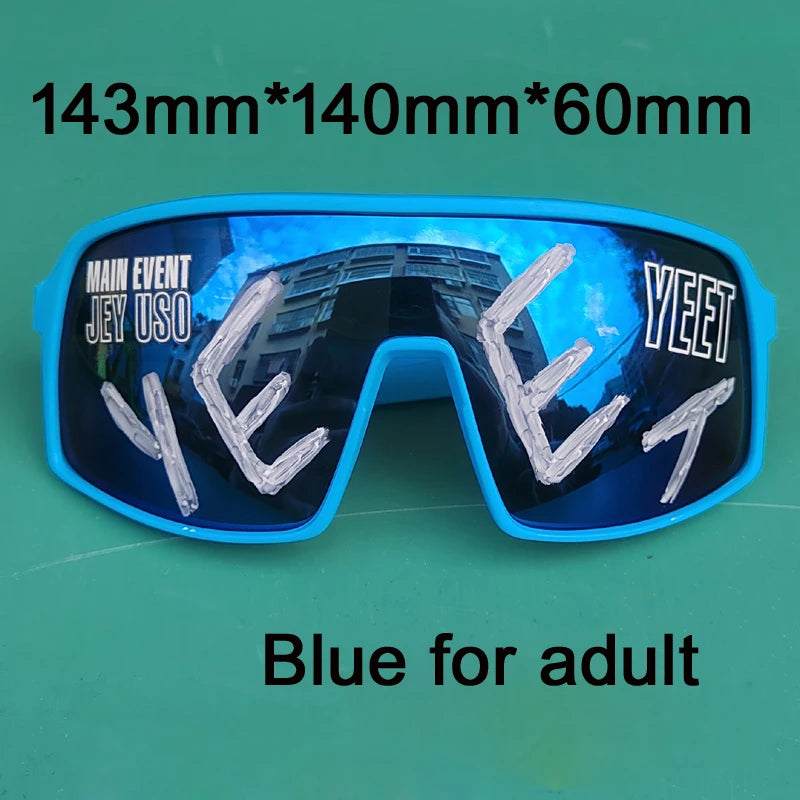Jey Uso YEET Sunglasses Sports Shades MAIN EVENT Blue Glasses Bloodline USOS RARE Colors Motorcycle Glasses Beauty World Shop