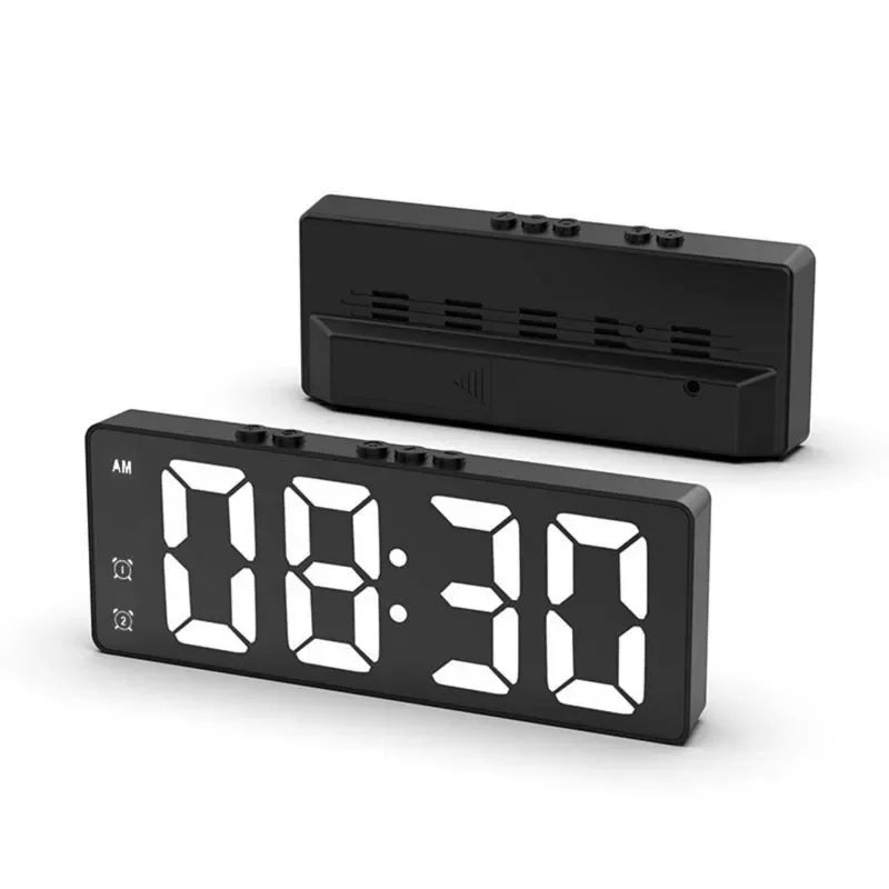 LED Electronic Mirror Alarm Clock Digital Clock Sound Control Temperature Clock Desktop Decoration Beauty World Shop