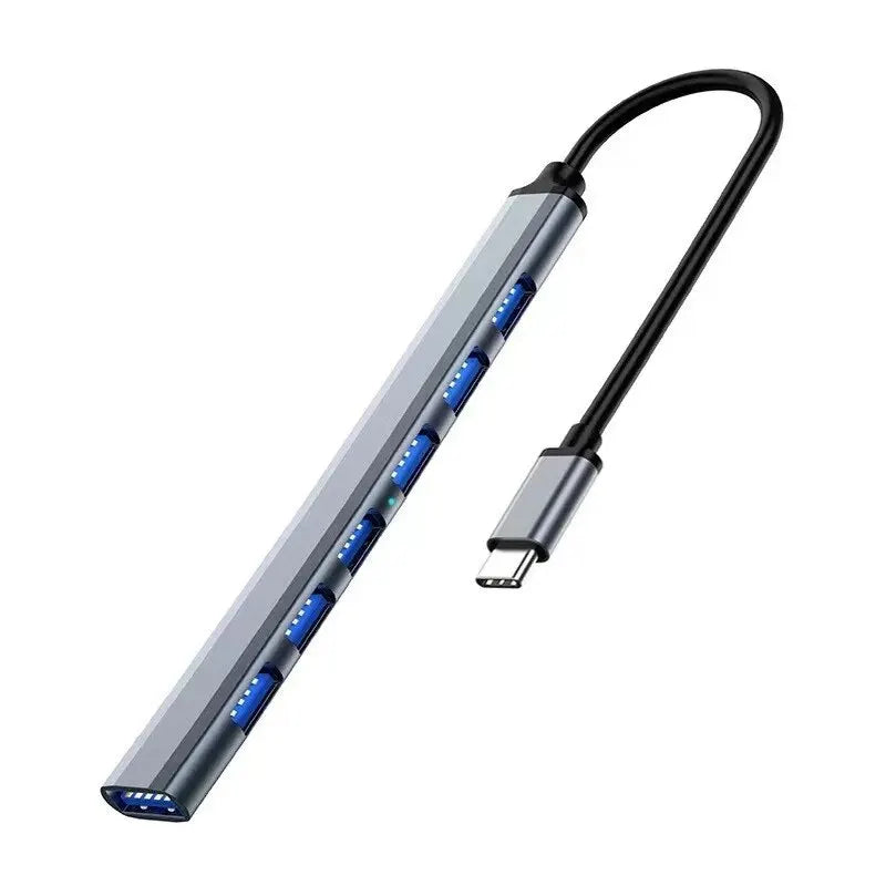 7 Ports USB 3.0 Type C HUB Expander Splitter High Speed OTG Adapter Docking Station For LaptopPC Hard Drive Mouse Keyboard Beauty World Shop