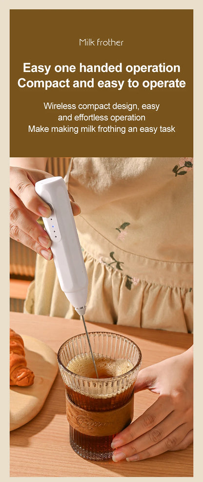 MINI Coffee Frother USB Rechargeable 3 Speeds Foam Maker Coffee Milk Mixer Electric Handle Blender Egg Beater Hot Cooking Tools Beauty World Shop