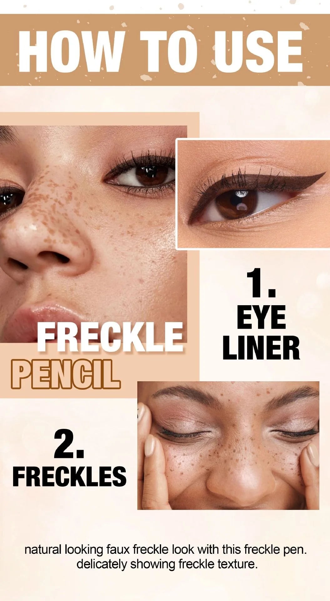 1PC Face Fake Freckles Pen Natural Waterproof Lifelike Fake Freckles Pen for Long Lasting Look Dot Spot Pen Makep Tool Cosmetic Beauty World Shop