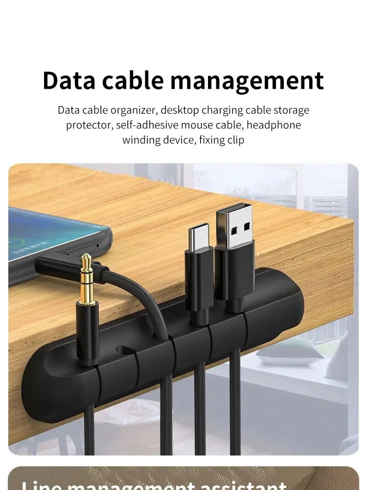 5/7-hole Data Cable Organizer, Desktop Charging Cable Storage Protector, Mouse Cable, Headphone Winding Device, Fixing Clipp Beauty World Shop