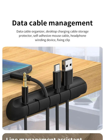 5/7-hole Data Cable Organizer, Desktop Charging Cable Storage Protector, Mouse Cable, Headphone Winding Device, Fixing Clipp Beauty World Shop