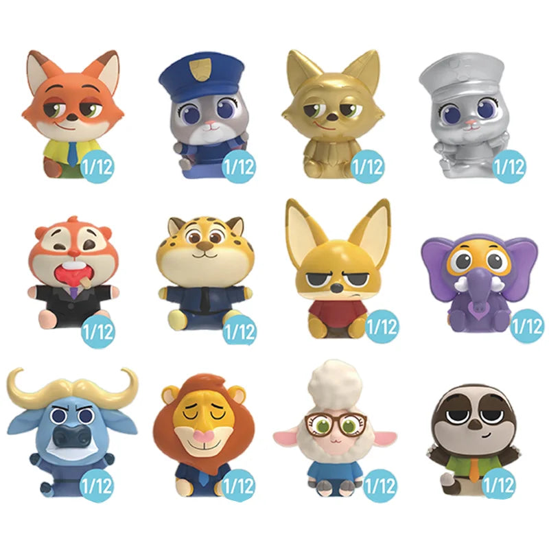 JANDOOM Disney Zootopia Judy Hopps Nick Wilde Bogo Clawhauser Anime Figur Model Rice Grain Doll Blind Box Toys Birthday Gifts Beauty World Shop