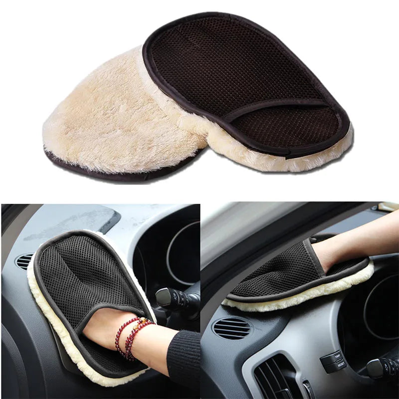 Microfiber Wool Soft Auto Car Washing Glove Cleaning Car Cleaning glove Motorcycle Washer Care Car paint Wash care tools Beauty World Shop