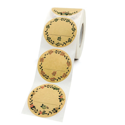 500pcs Round Floral Thank You Stickers Canning Labels for Food Containers Jars,Gift Baking Packing Decor,Can write Beauty World Shop
