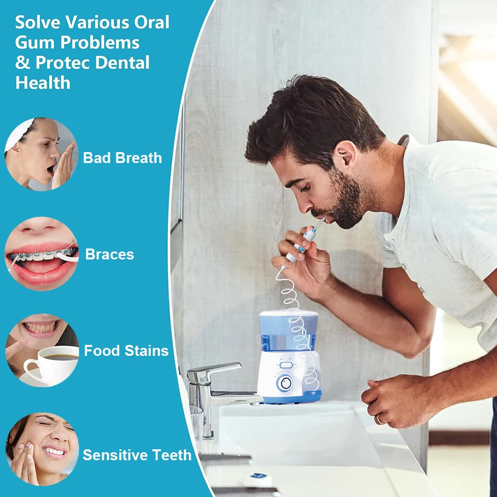 Oral Irrigator Dental Water Flosser for Teeth High Pressure Electric Dental Irrigator Water Flosser Mouth Washing Machine 800ML Beauty World Shop