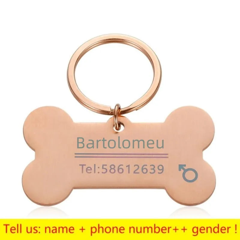 Personalized Engraved Cat Dog Pet ID Tag Dogs Anti-lost Collar Charm Engraving Pet Name Collar for Puppy Cats Collar Accessories