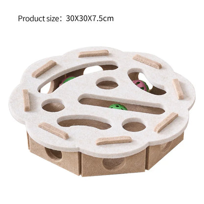 Interactive Cat Puzzle Toy Felt Toy Box with Maze Tunnel Bell Ball Indoor Entertainment Cat Toy Beauty World Shop
