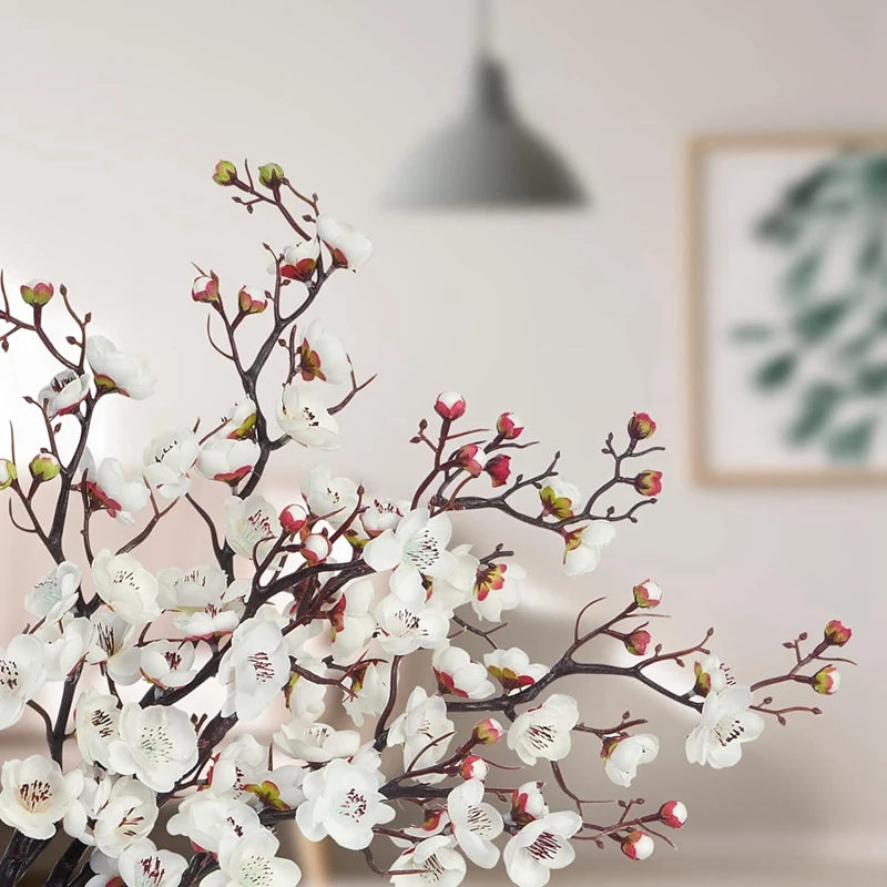 1pc Artificial Flowers Spring Plum Blossom Peach Branch Silk Flowers Home Wedding Party Decoration Christmas Wreaths Accessories Beauty World Shop