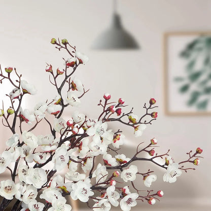1pc Artificial Flowers Spring Plum Blossom Peach Branch Silk Flowers Home Wedding Party Decoration Christmas Wreaths Accessories Beauty World Shop