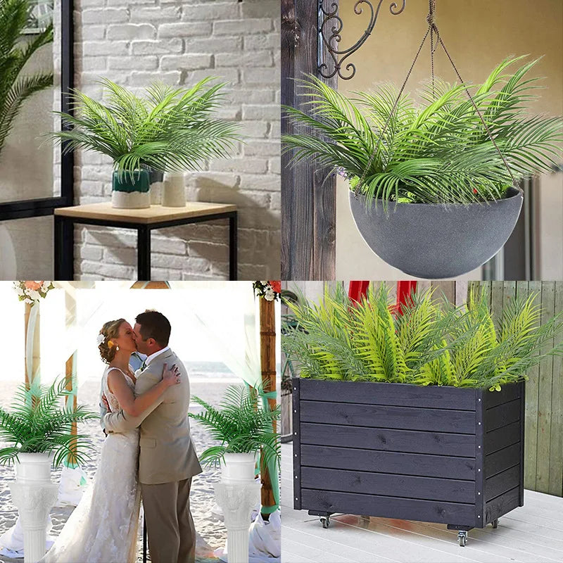 20.47in 9Leaves Artificial Tropical Plants Fake Palm Plant Branch Green Leaves for Home Garden Office Jungle Carnival Decoration Beauty World Shop
